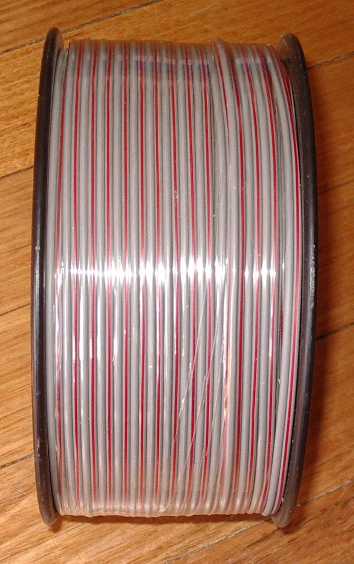 100Metres (100m, 100mtr) 22AWG Medium Speaker Cable with Red Trace - Part # SPW1224