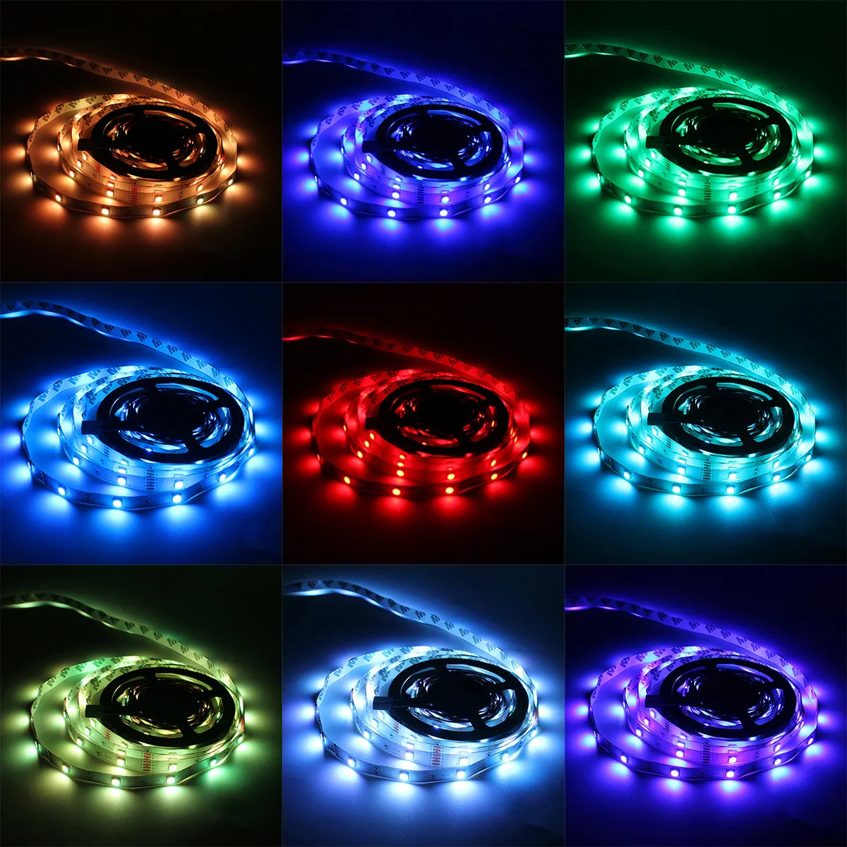 10M DC12V SMD5050 RGB LED Strip Light Kit Indoor Home Lamp   EU US Power Adapter   24Keys IR Remote Control Christmas Decorations Clearance Christmas Lights