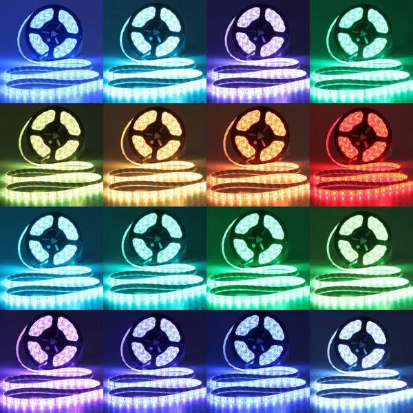 10M SMD 5050 Waterproof RGB 600 LED Strip Light   IR Controller   Cable Connector   Adapter DC12V