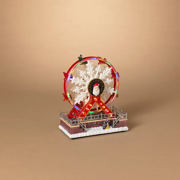 11"H Battery operated Lighted Musical Moving Holiday Ferris Wheel