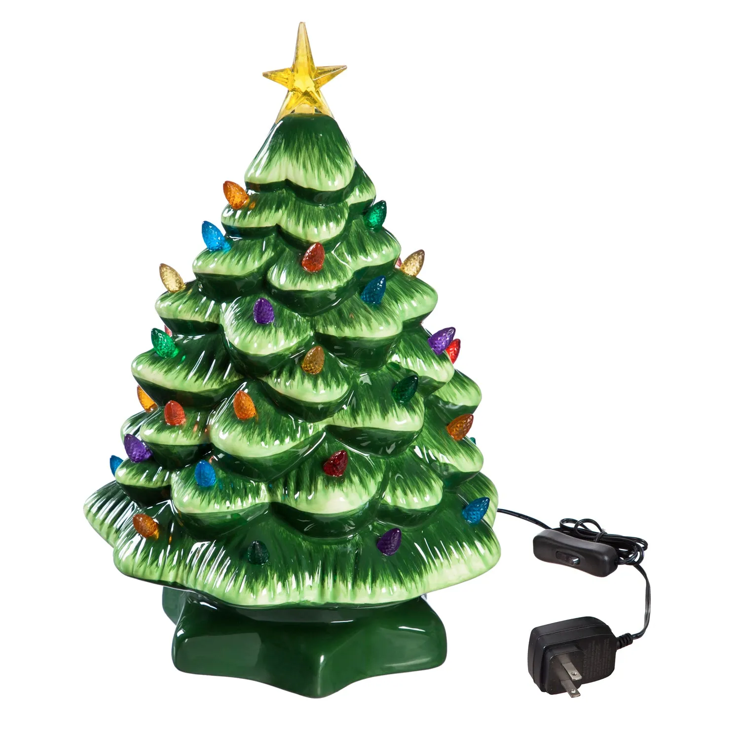 14'' LED Ceramic Christmas Tree with Lights and Music,8led552