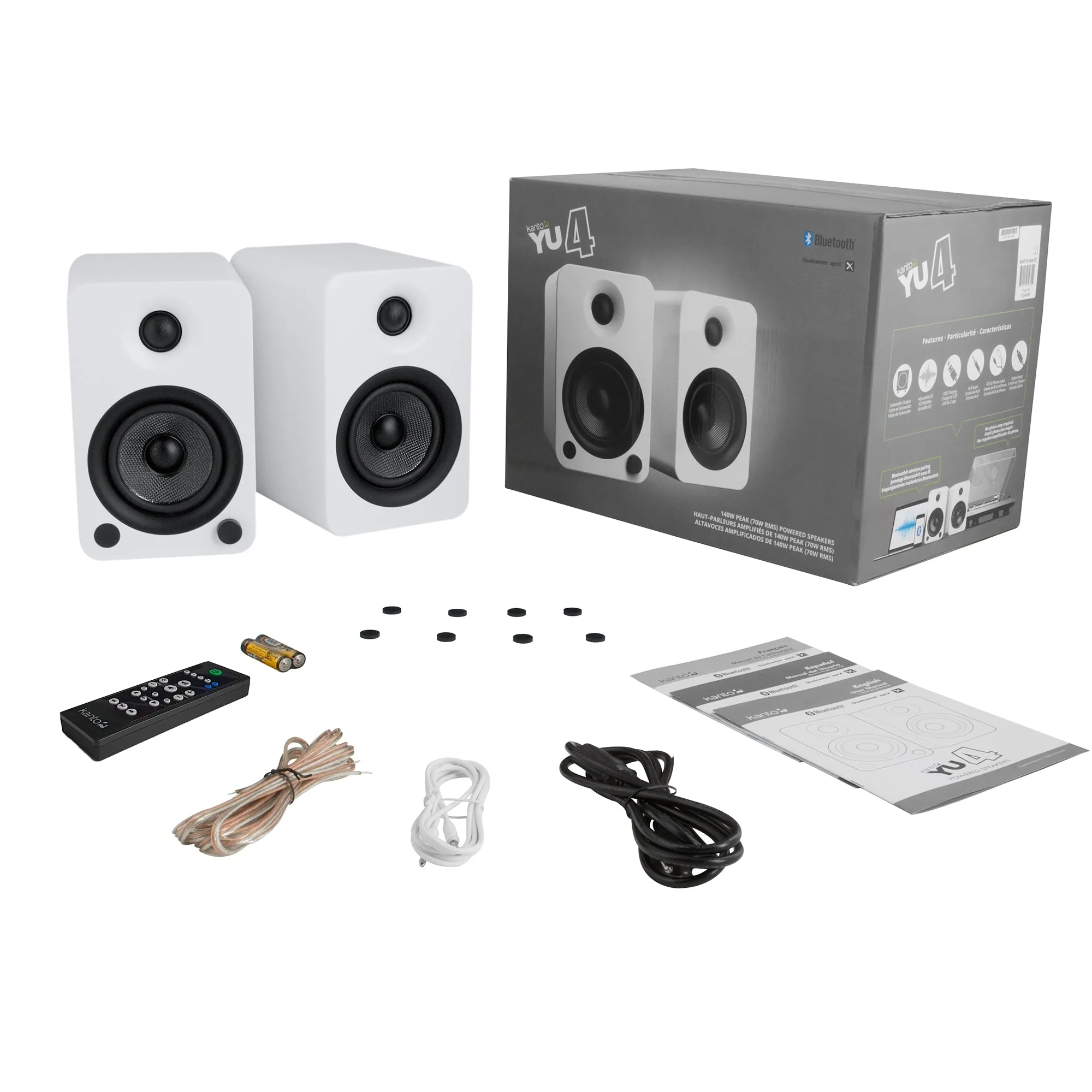 140W Bluetooth Phono Preamp Bookshelf Speakers   Stands, Kanto