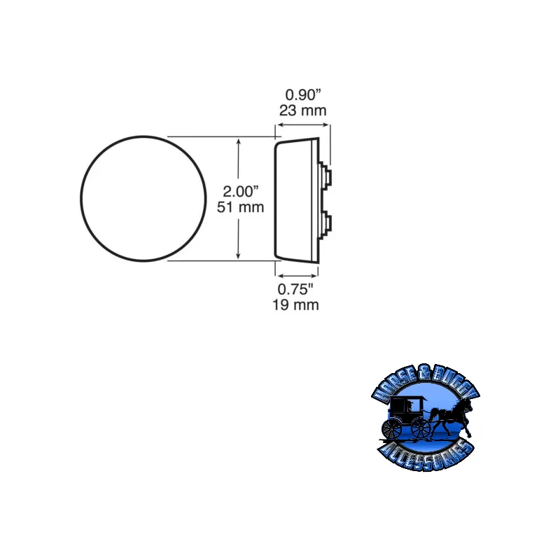 164A 2" Amber LED Marker/ Clearance, P2, Round
