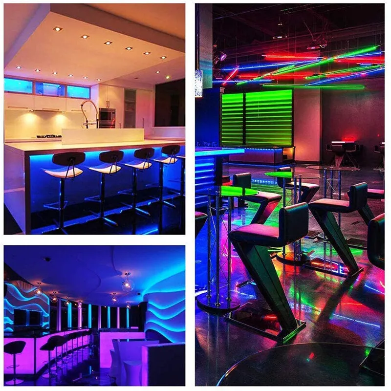 16FT 5M 2835 RGB 300LED Light Strip Waterproof/Non-waterproof Music Lamp with 20Keys Remote Control   Power Adapter
