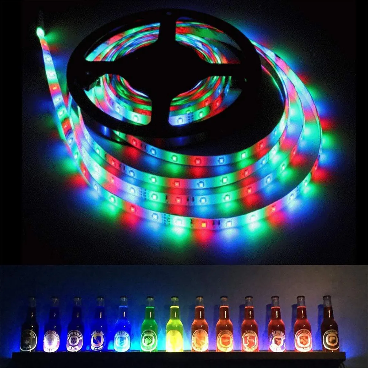 1M/2M/3M/4M/5M 5050 RGB LED Strip Light USB Power Color Changing Tape Cabinet Lamp 44Keys Remote Control