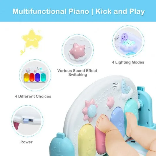 3 in 1 Fitness Music and Lights Baby Gym Play Mat-Blue
