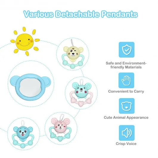 3 in 1 Fitness Music and Lights Baby Gym Play Mat-Blue