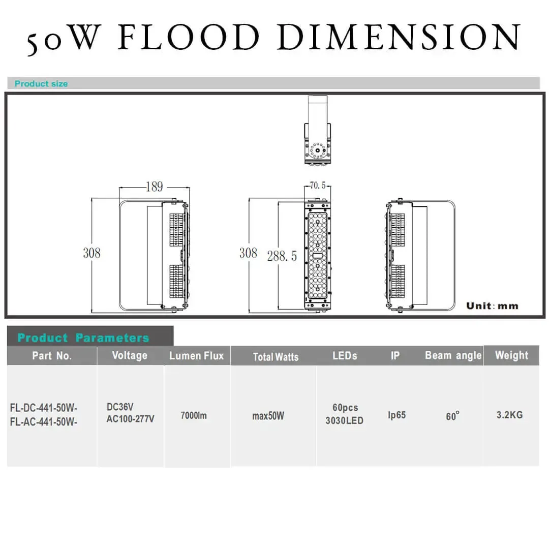 50w Cyan Floodlight with 36V Transformer