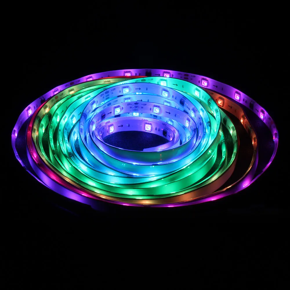 5M 10M Timer Music Control 5050 RGB Waterproof LED Strip Light   40-Key RF Remote   EU Power Adapter DC12V