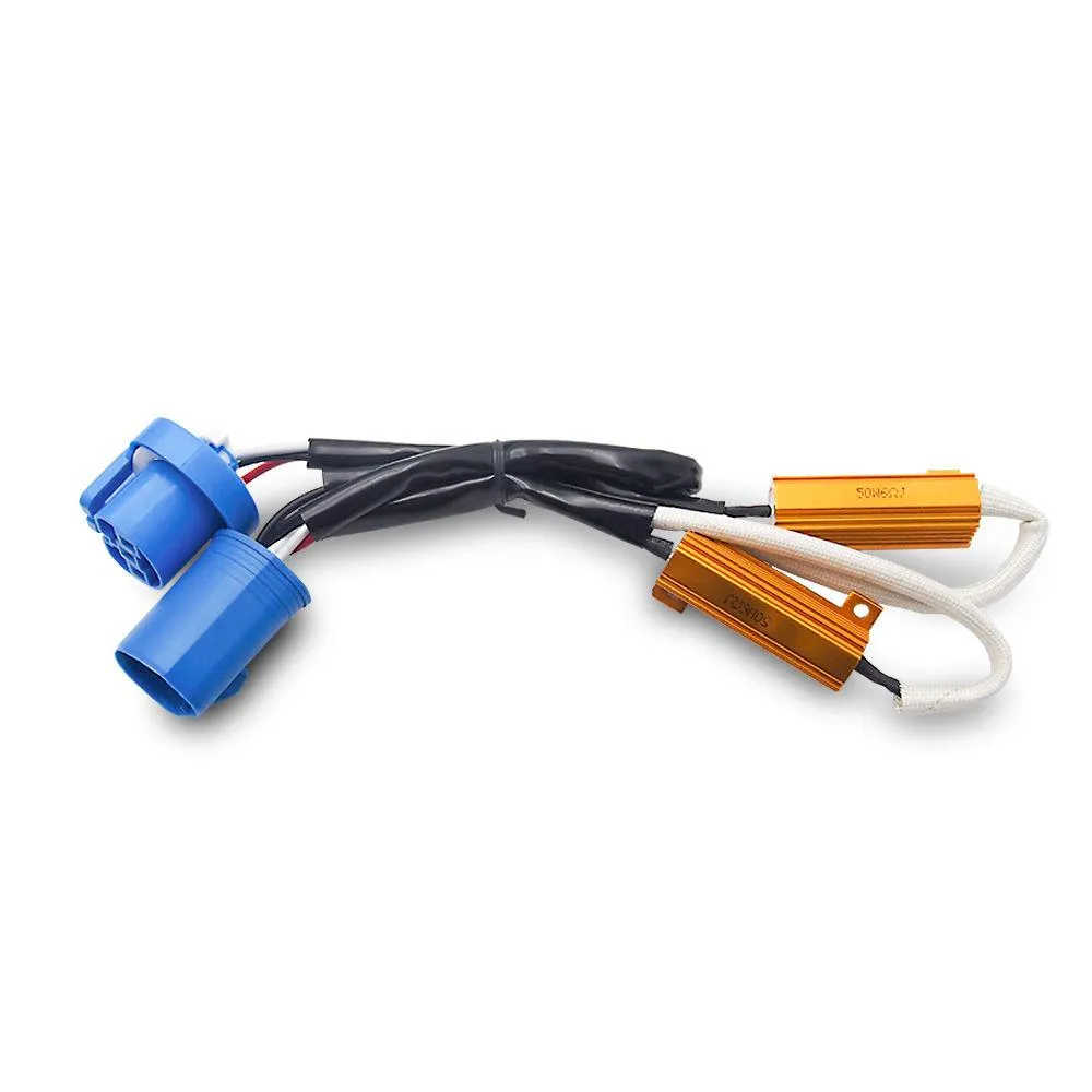 9004 (HB1) HID & LED 50W 6Ohm Resistor Relay Kit Wiring Harness Adapter