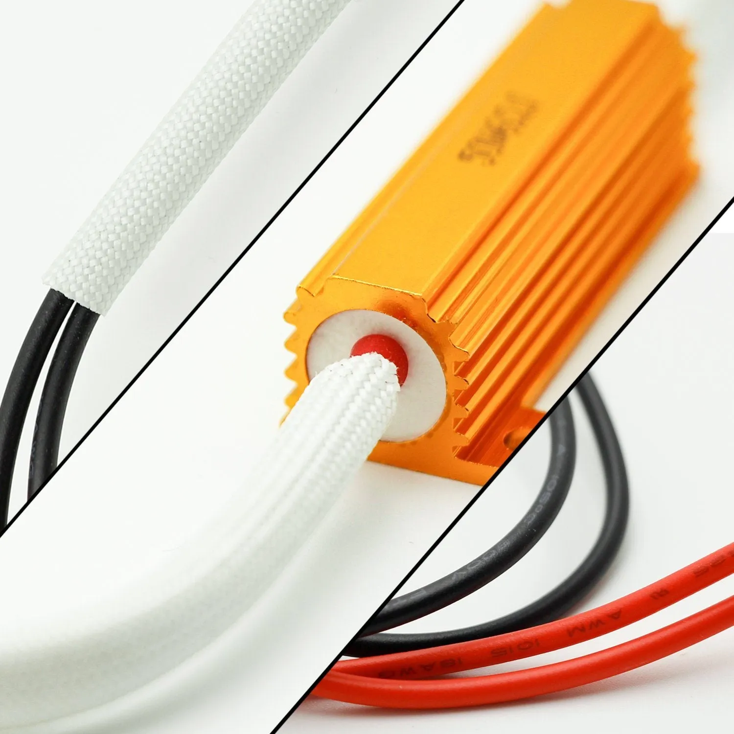 9006 9005 H10 HID & LED 50W 6Ohm Resistor Relay Kit Wiring Harness Adapter
