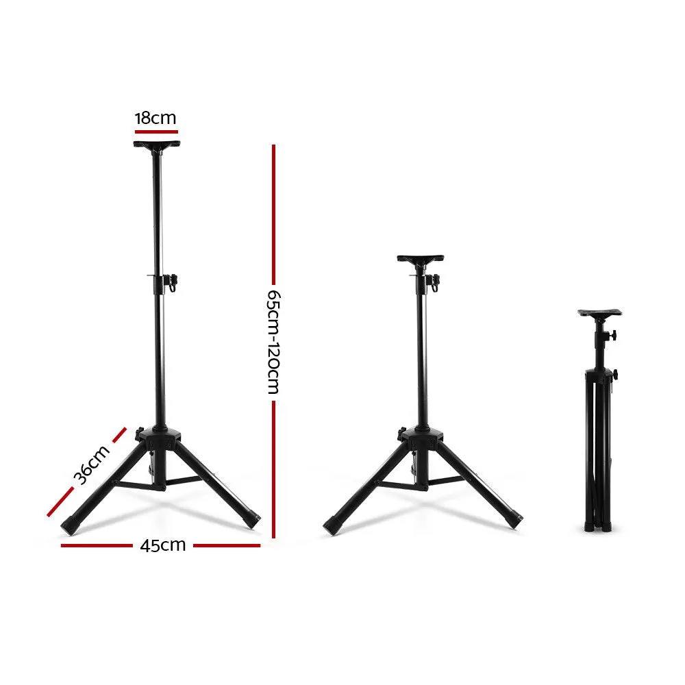Adjustable Iron Speaker Stand Set 65-120cm with Locking Pins - Alpha
