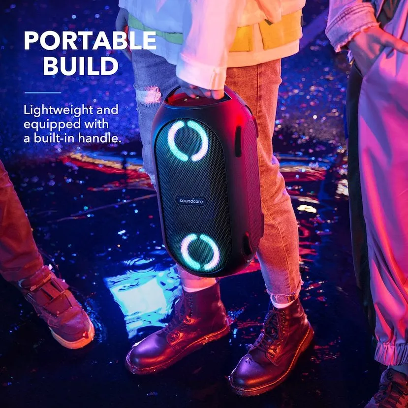 Anker Soundcore Rave PartyCast – 80W IPX7 Waterproof Bluetooth Speaker – A3390H12 – Black