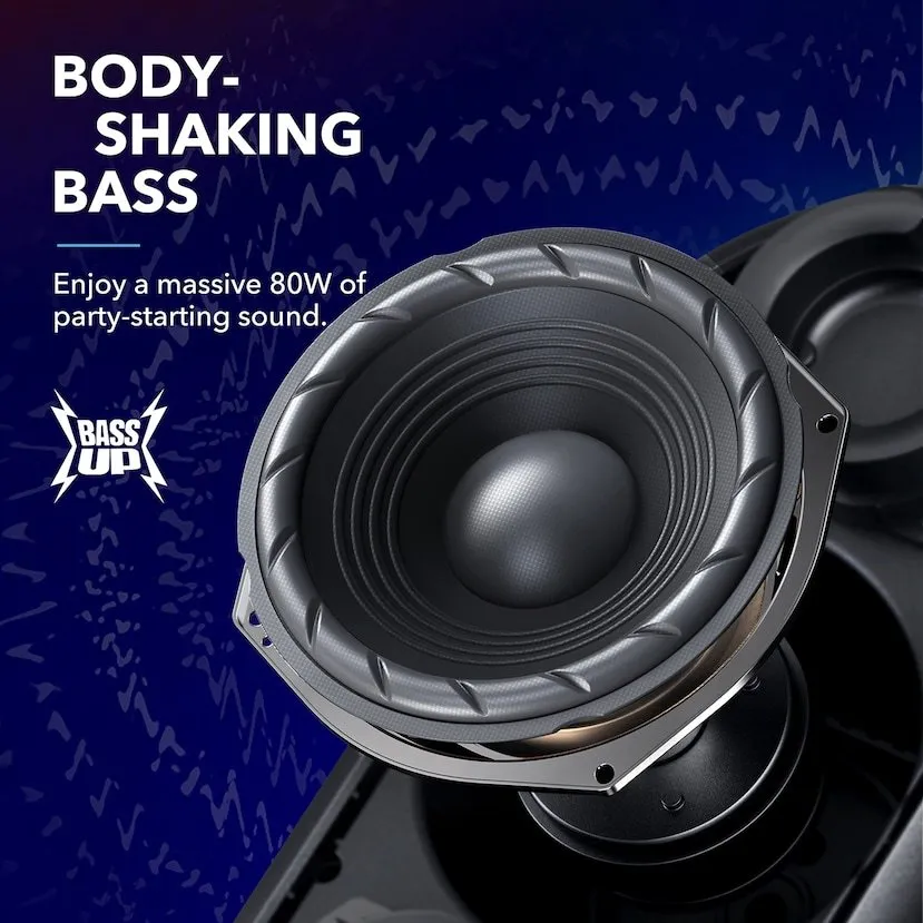 Anker Soundcore Rave PartyCast – 80W IPX7 Waterproof Bluetooth Speaker – A3390H12 – Black