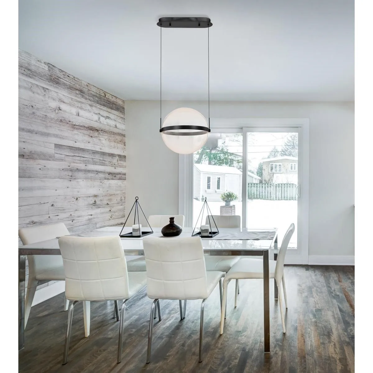 Arvada 16" LED Pendant Light, Matte Black Finish
