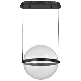 Arvada 16" LED Pendant Light, Matte Black Finish
