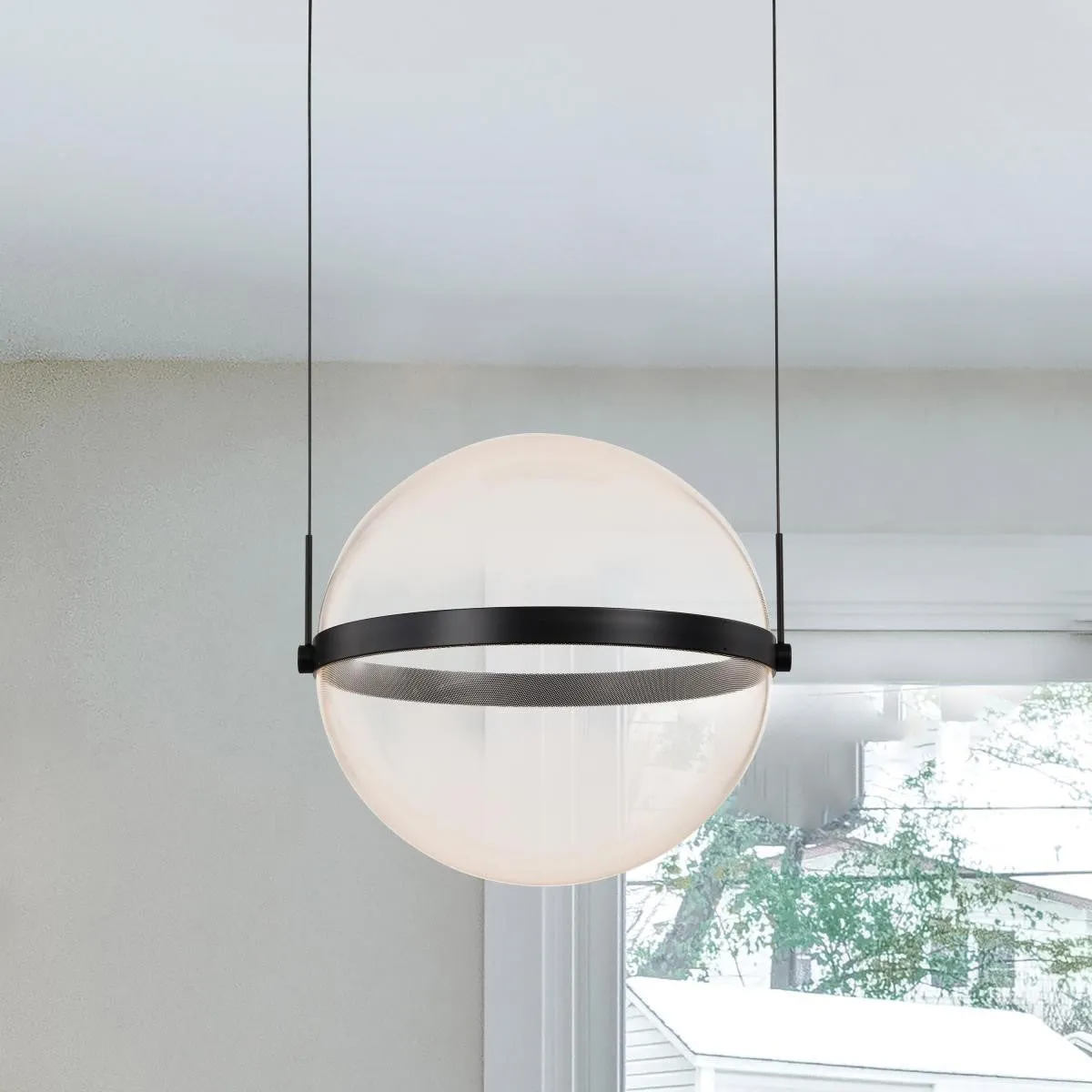 Arvada 16" LED Pendant Light, Matte Black Finish