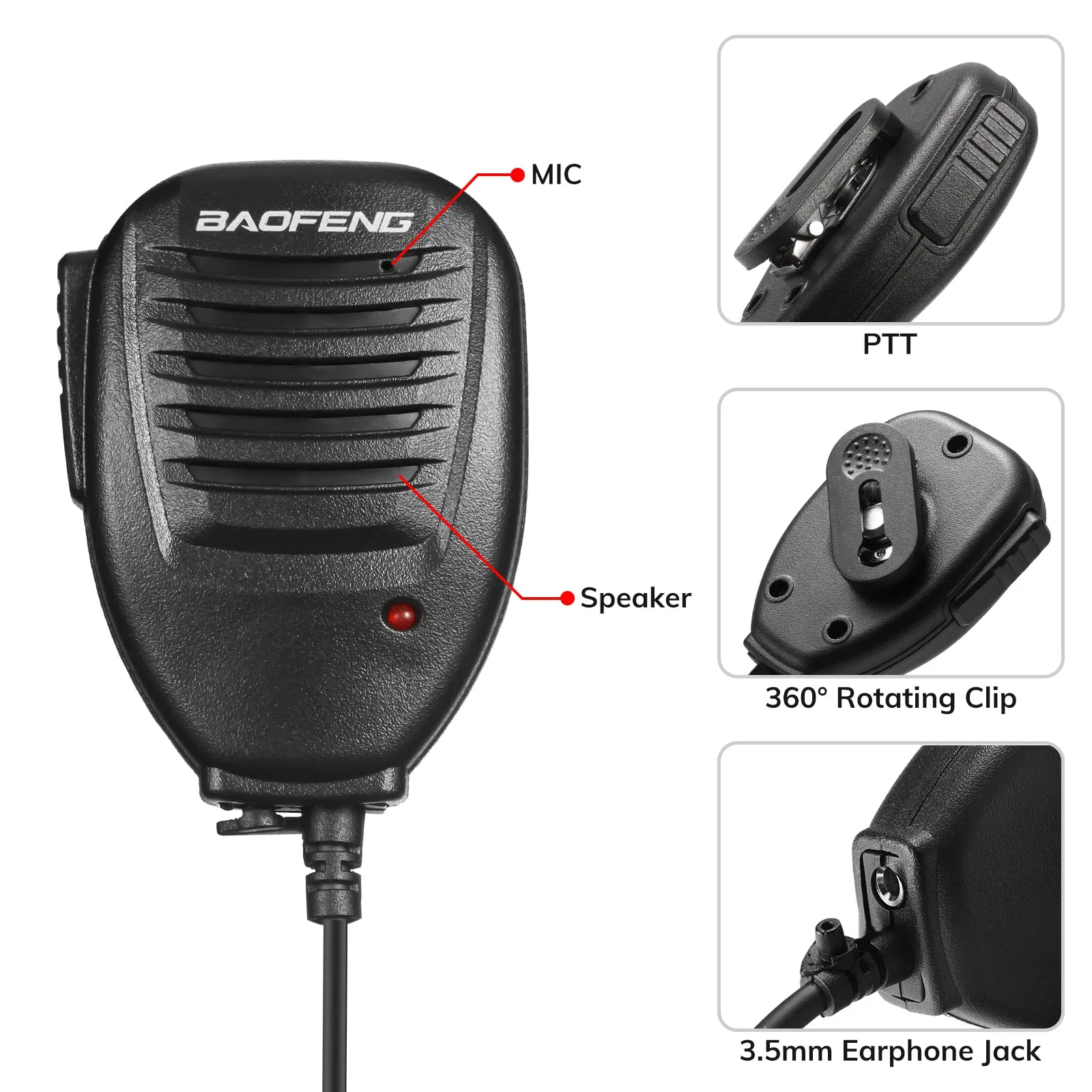 Baofeng Waterproof Shoulder Speaker Mic | UV-9G GT-3WP BF-9700 UV-9R UV-82WP