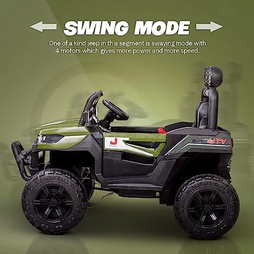Baybee Battery Operated Jeep for Kids, Ride on Toy Kids Car with LED Light & Music