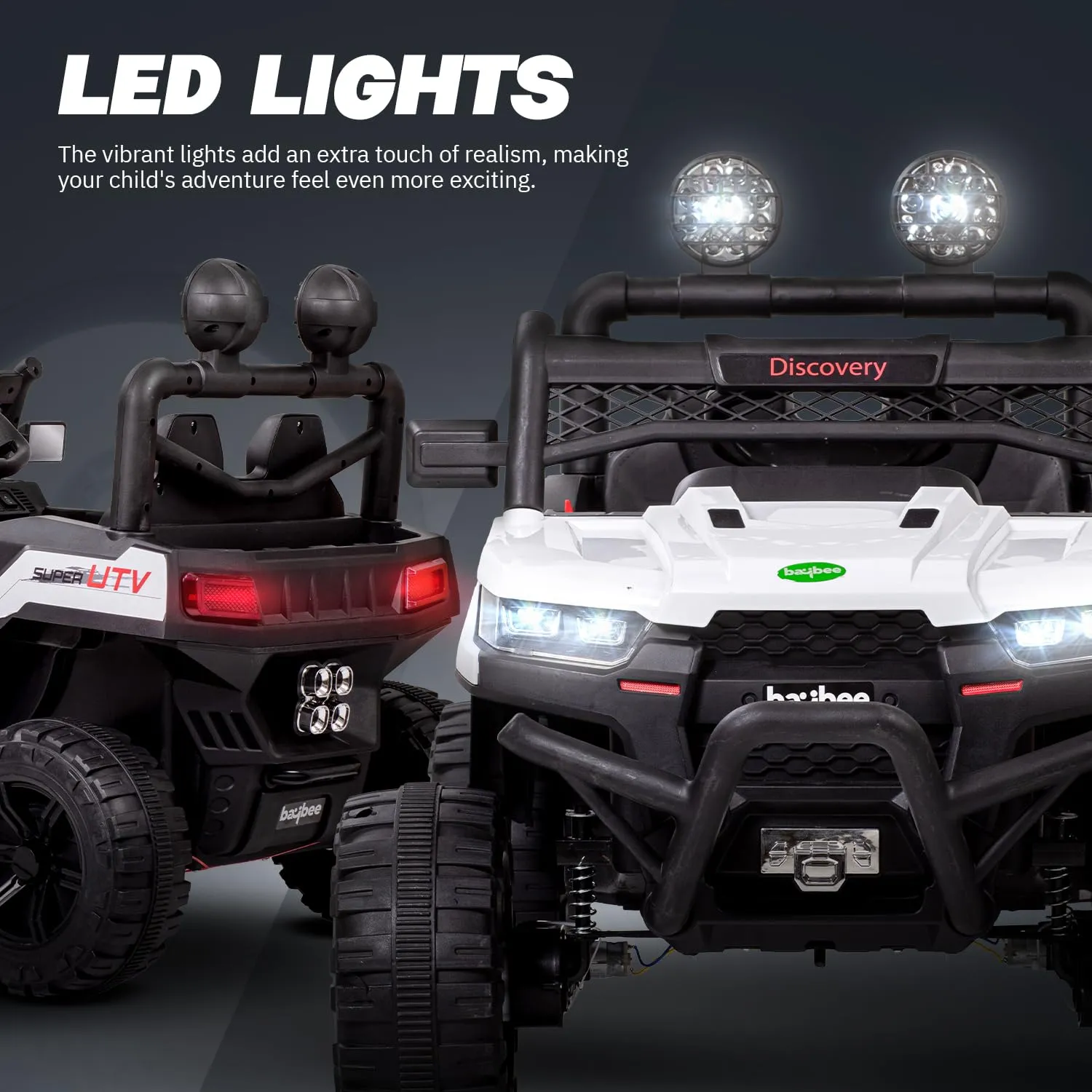 Baybee Battery Operated Jeep for Kids, Ride on Toy Kids Car with LED Light & Music
