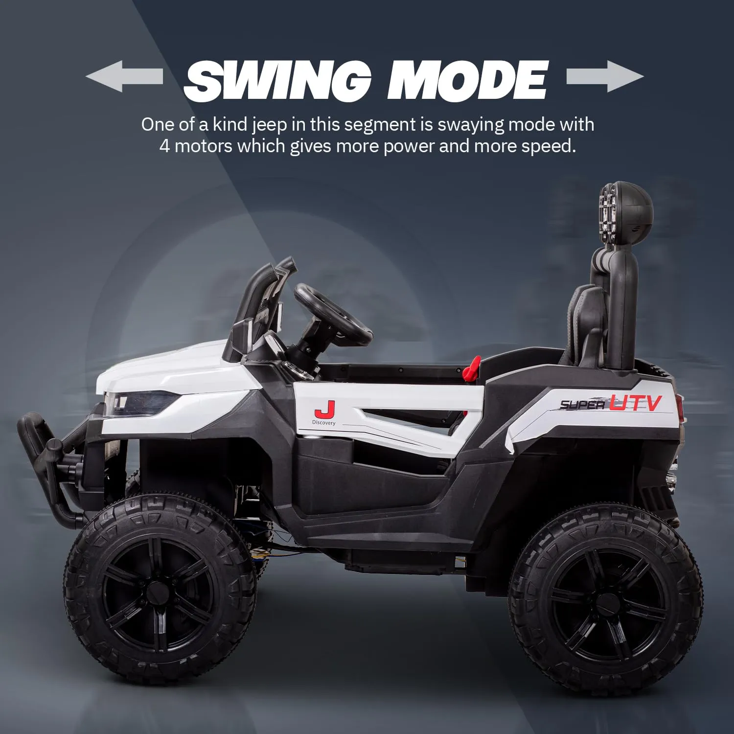 Baybee Battery Operated Jeep for Kids, Ride on Toy Kids Car with LED Light & Music