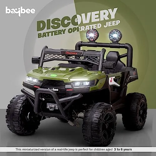 Baybee Battery Operated Jeep for Kids, Ride on Toy Kids Car with LED Light & Music