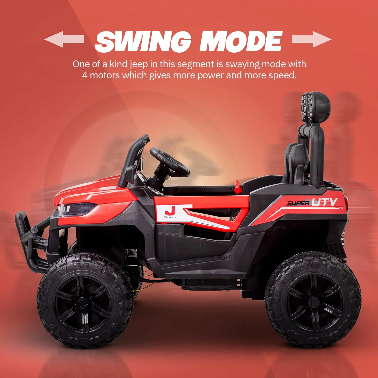 Baybee Battery Operated Jeep for Kids, Ride on Toy Kids Car with LED Light & Music