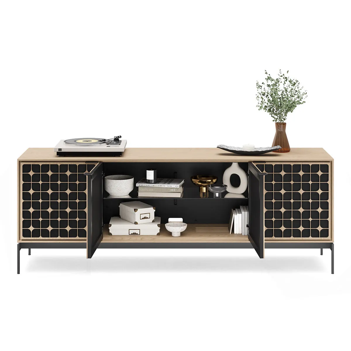 BDI Elements 8709 Constellation Media Cabinet with Console Base (Washed Oak)