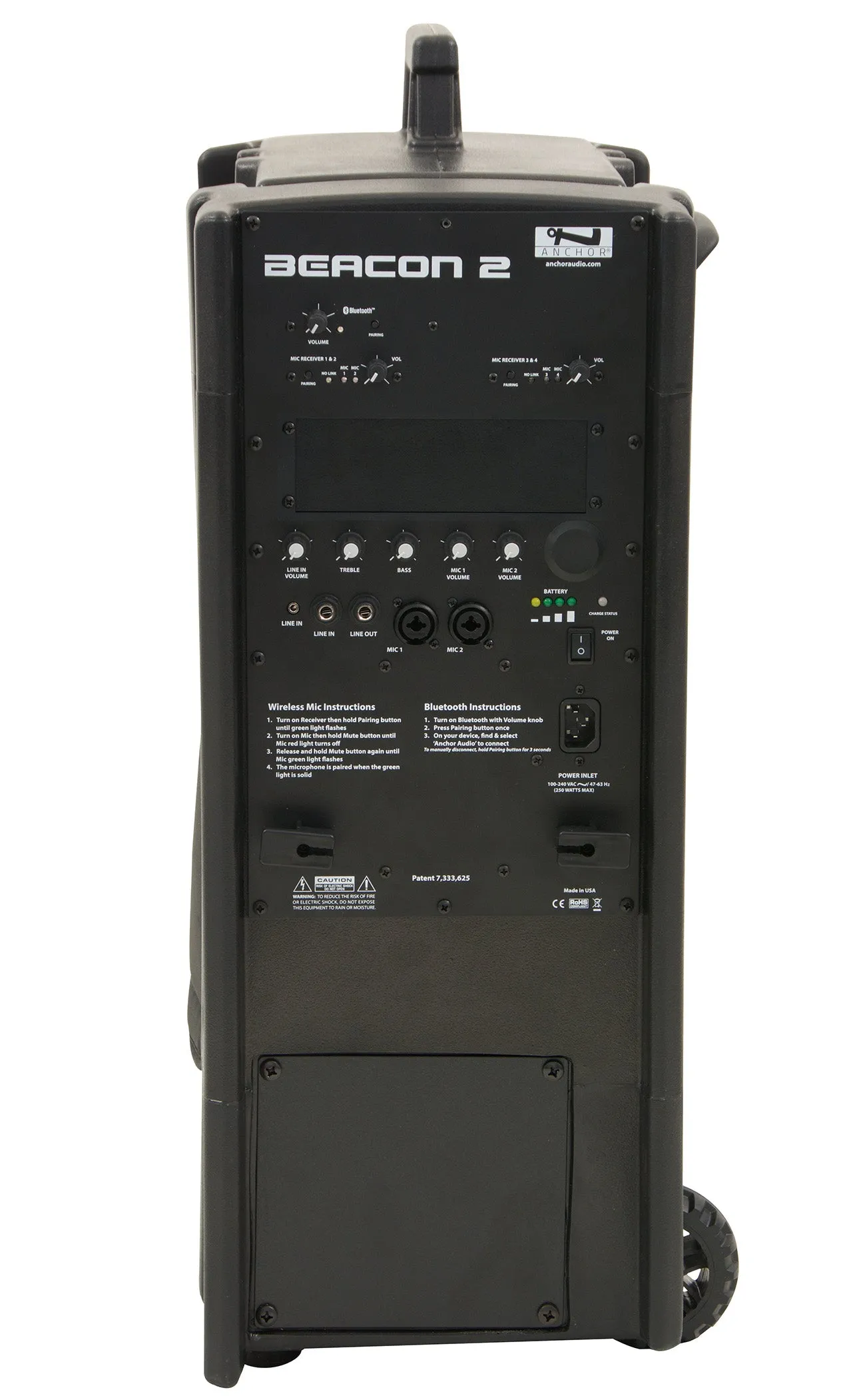 BEA2-U4 | Beacon with built-in Bluetooth & two dual wireless mic receivers