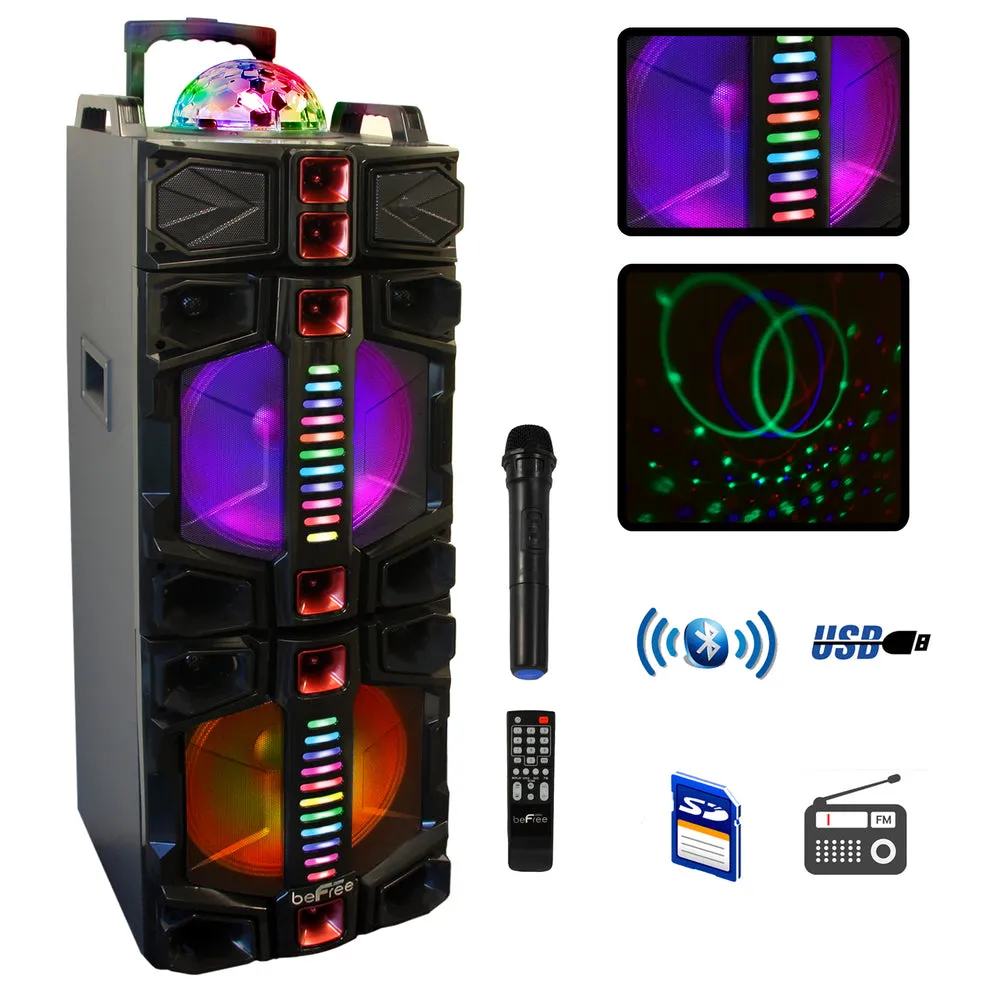 Befree Sound Bfs-7777X Dual 12 Inch Subwoofer Portable Bluetooth Party Speaker