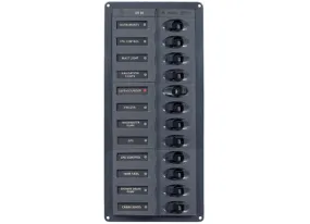 BEP 12V DC Circuit Breaker Panel 12 Way - Vertical - No Meters