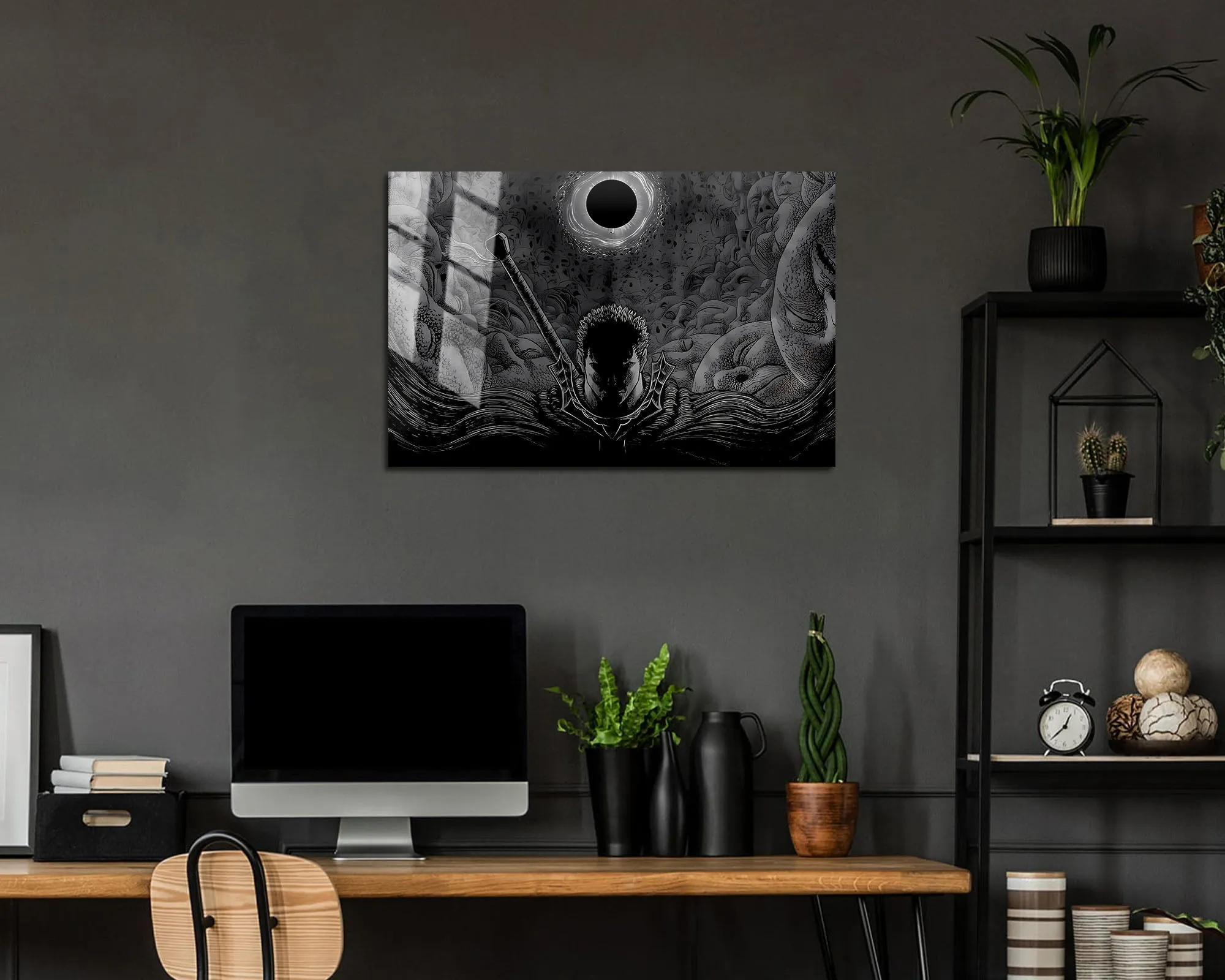 Beserk Black and White Metal Poster