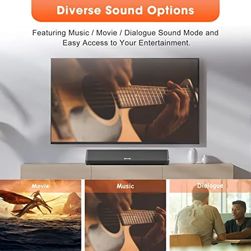 Bestisan Sound Bars for TV, 16'/50W Small Soundbar for TV, Sound Bar with Depths Sound Enhanced/DSP/Bass /3EQ, Surround Sound Speakers for TV Works with HDMI ARC/CEC,Optical/BT/PC …