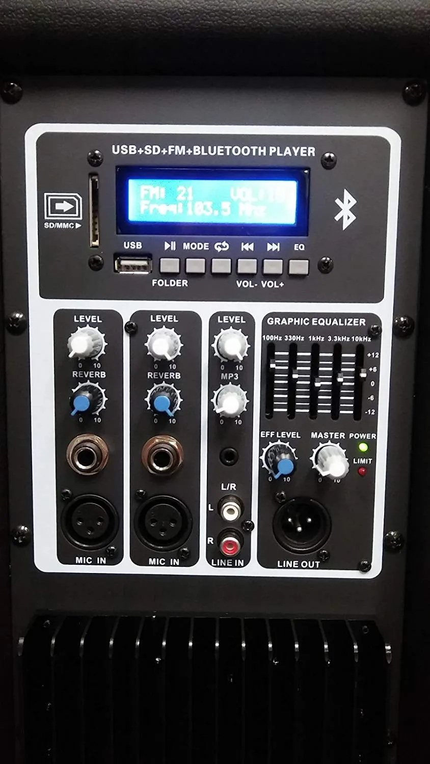 Blackmore BJW-2118PBT Dual 15" Powered Bluetooth Speaker