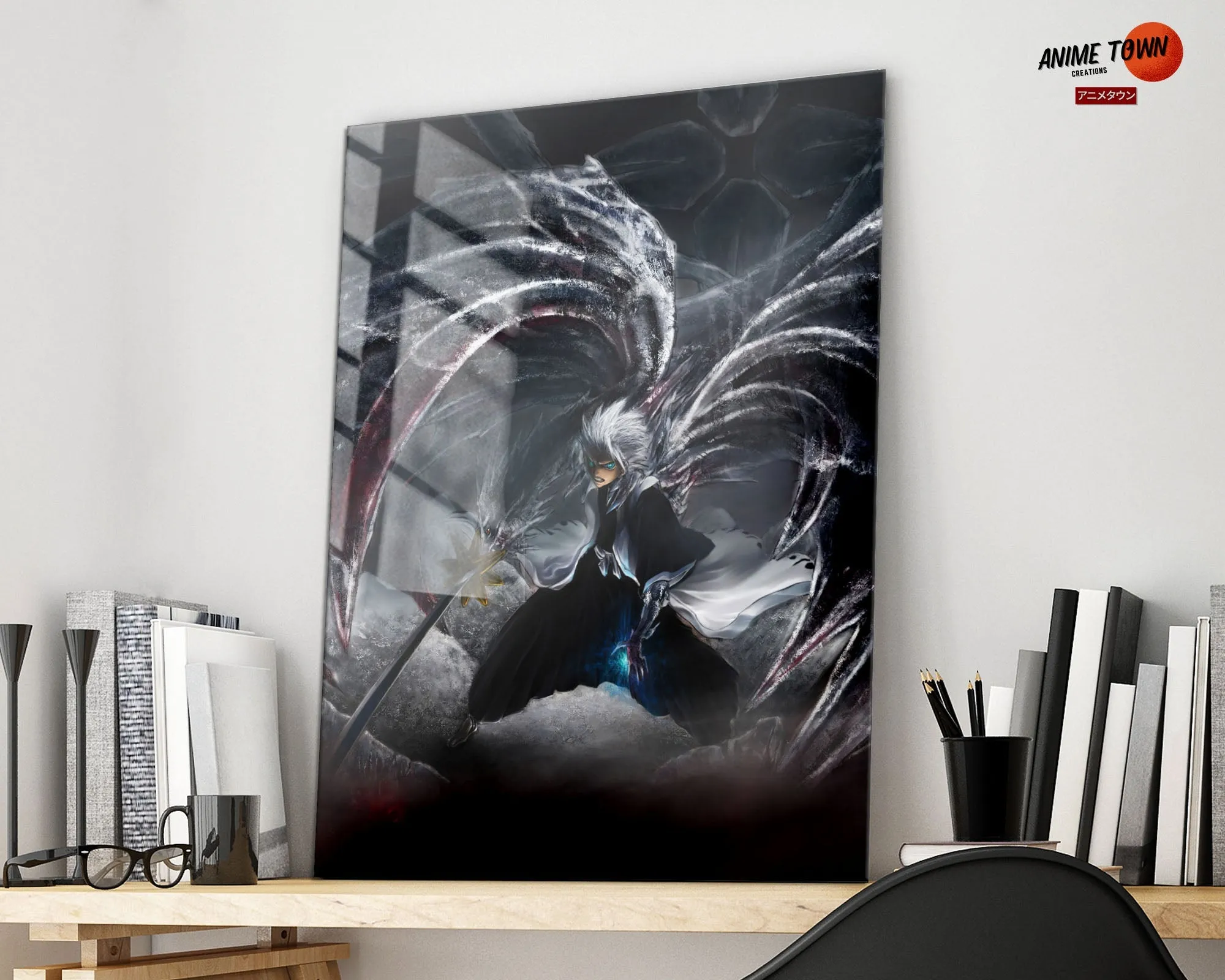 Bleach Hitsugaya Toshiro Dark Bankai Metal Poster