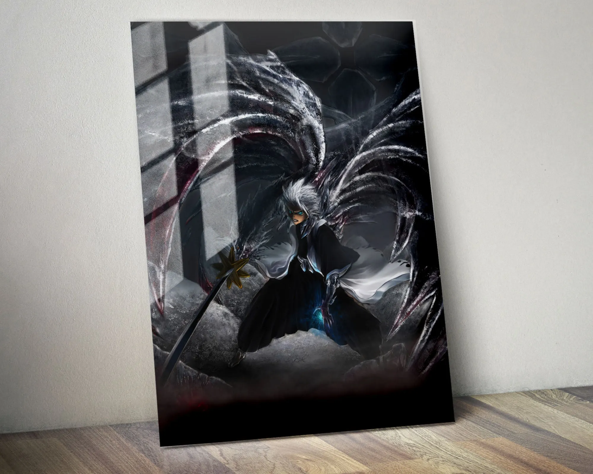 Bleach Hitsugaya Toshiro Dark Bankai Metal Poster