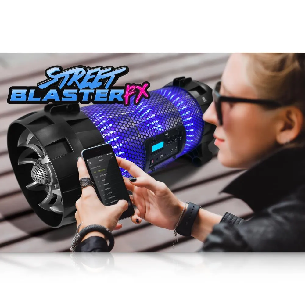Bluetooth   Nfc Boombox Stereo Speaker System With Multi-Color App Controlled Led Party Lights, Built-In Rechargeable Battery