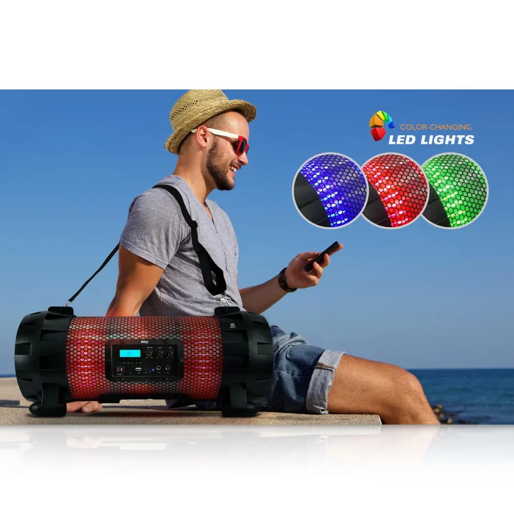 Bluetooth   Nfc Boombox Stereo Speaker System With Multi-Color App Controlled Led Party Lights, Built-In Rechargeable Battery