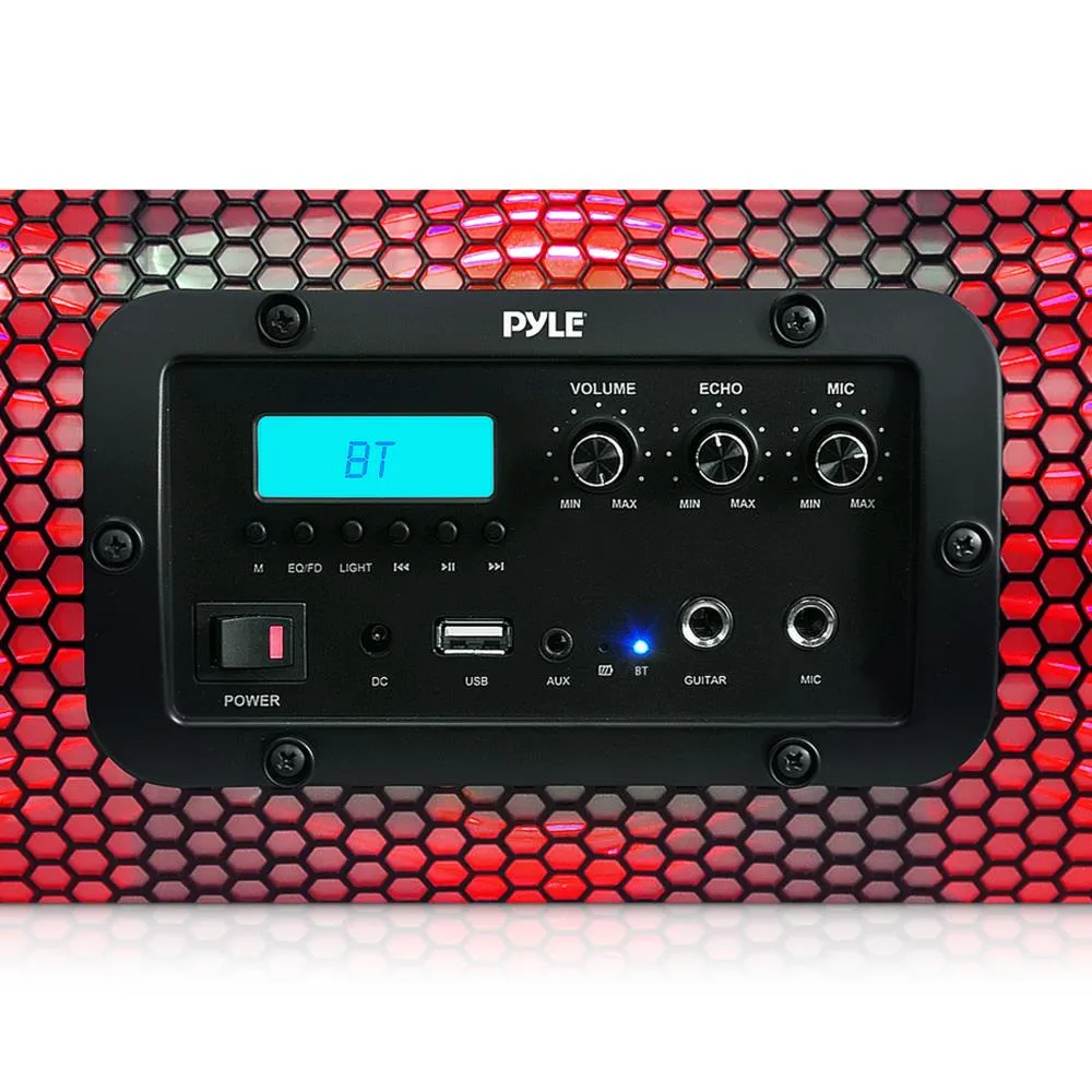 Bluetooth   Nfc Boombox Stereo Speaker System With Multi-Color App Controlled Led Party Lights, Built-In Rechargeable Battery