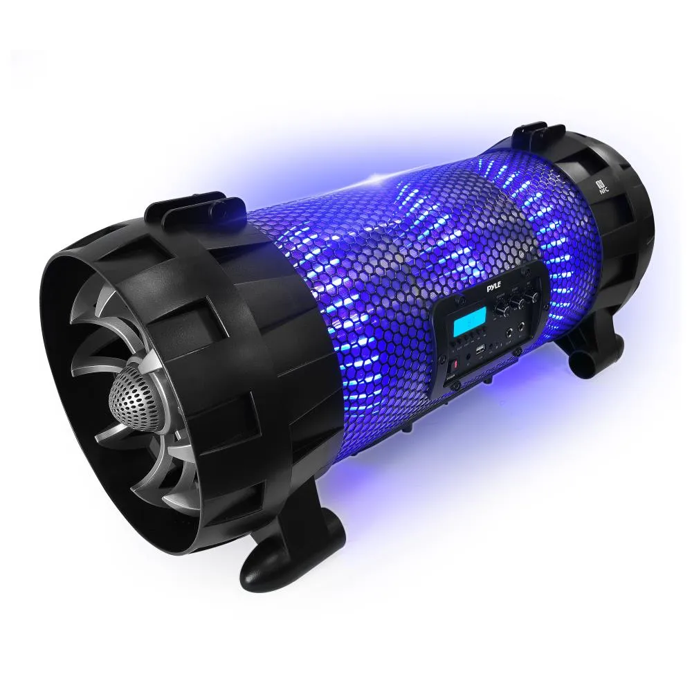 Bluetooth   Nfc Boombox Stereo Speaker System With Multi-Color App Controlled Led Party Lights, Built-In Rechargeable Battery
