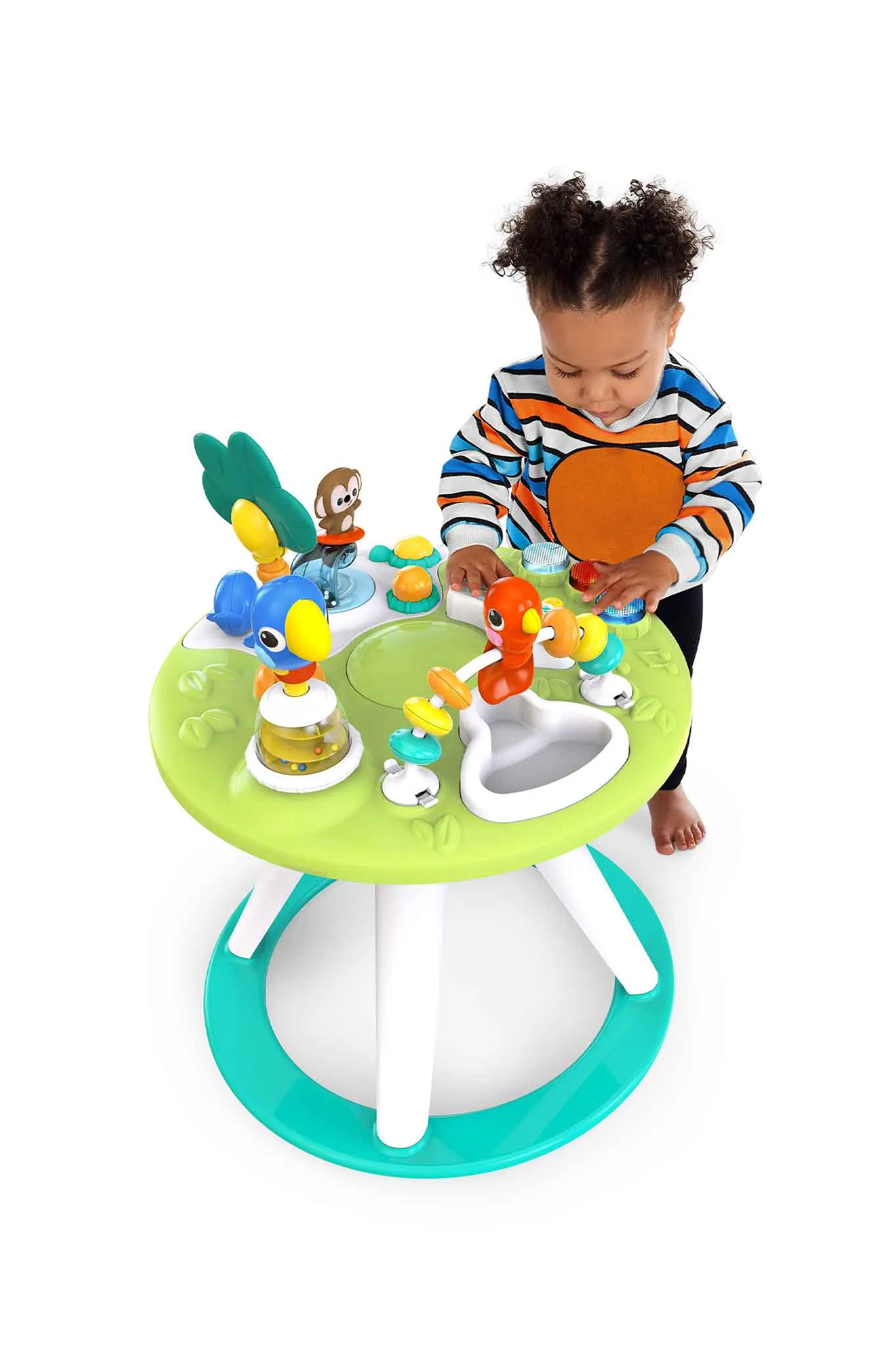 Bright Starts Around We Go 2-in-1 Walk Around Activity Center & Table Tropic Cool