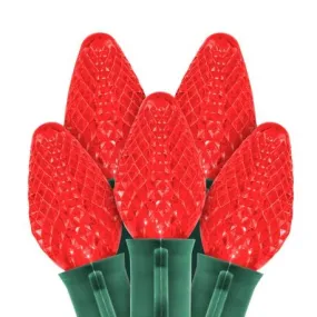 C7 LED 25L 8 Inch Spacing Strand Red