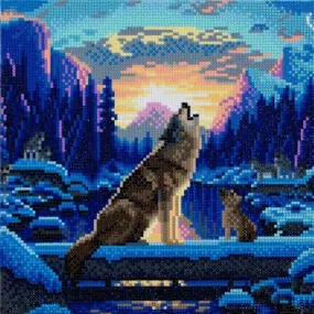 CAK-A67: "Howling Wolves" Framed Crystal Art Kit 30 x 30cm (Medium)