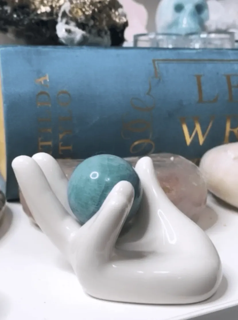 Ceramic Hand Sphere Holder