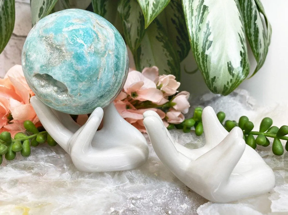 Ceramic Hand Sphere Holder