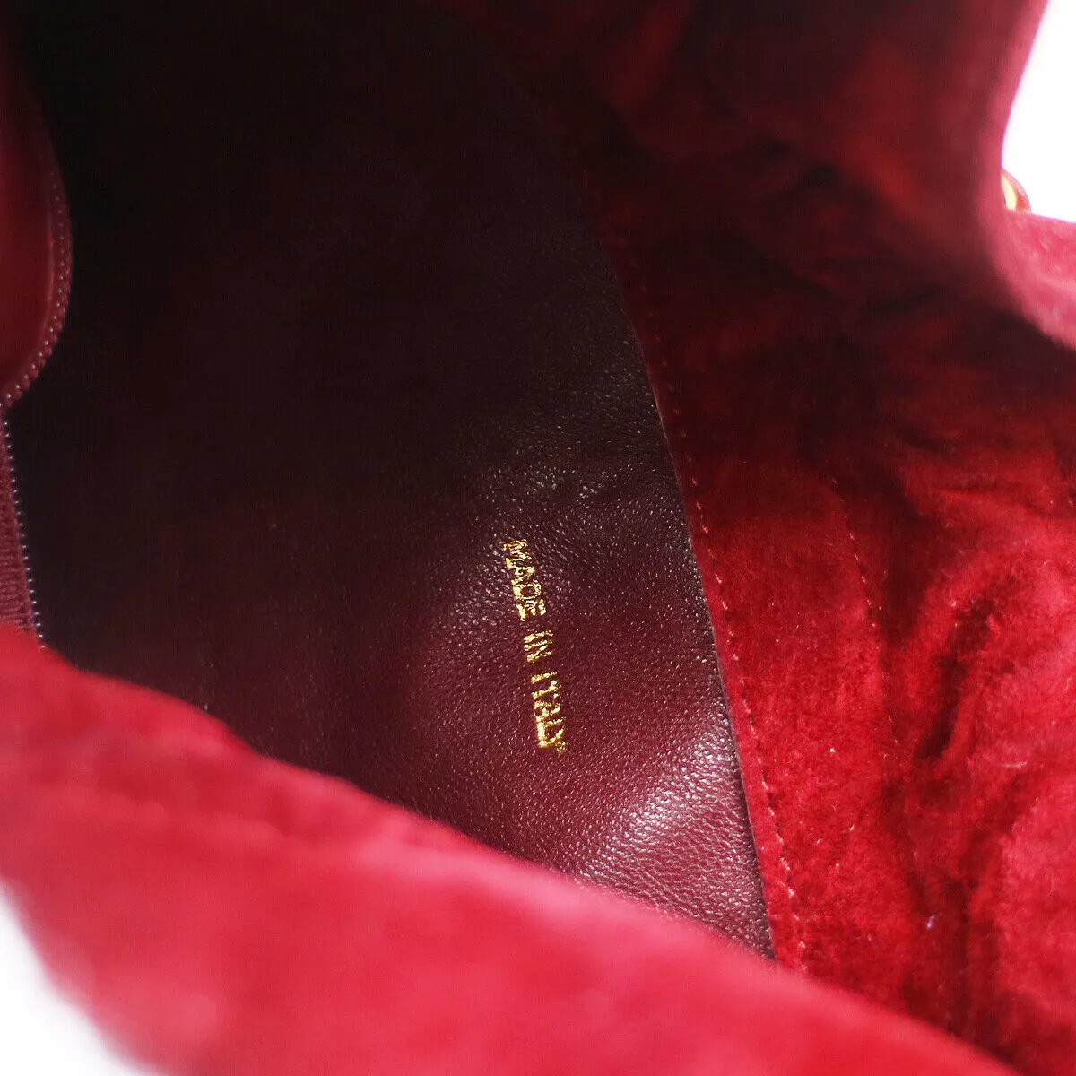 CHANEL 1986-1988 Bucket Bag Mini Red Suede 91407
