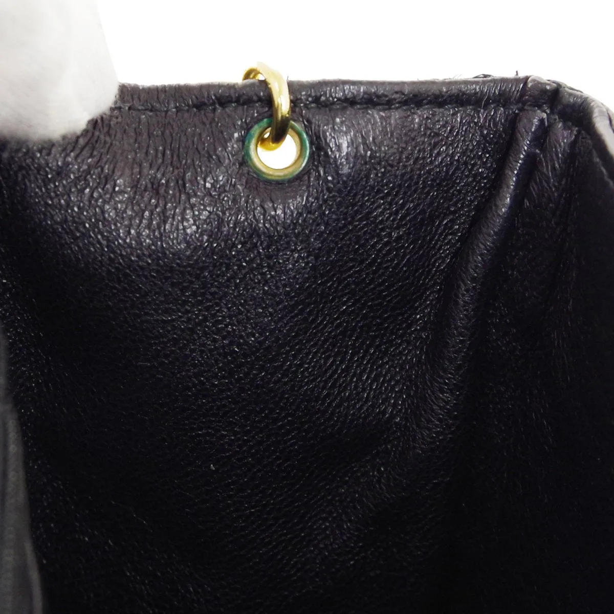 CHANEL 1986-1988 CC Stitch Full Flap Mini Black Straw ao34348