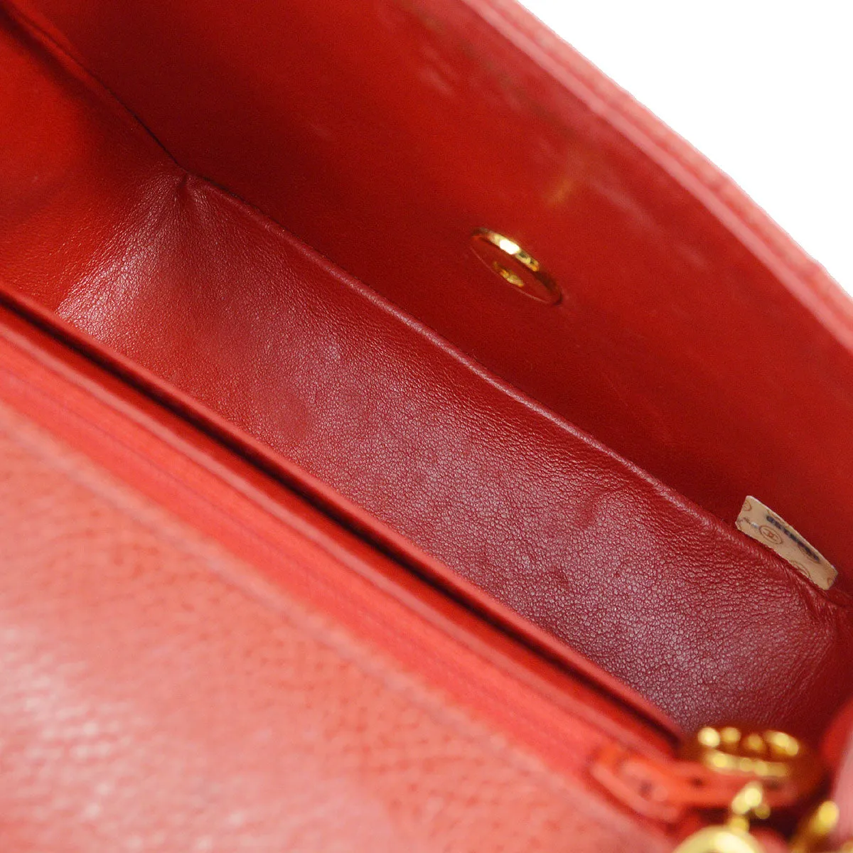 CHANEL 1991-1994 Vertical Classic Square Flap 17 Red Caviar 22112