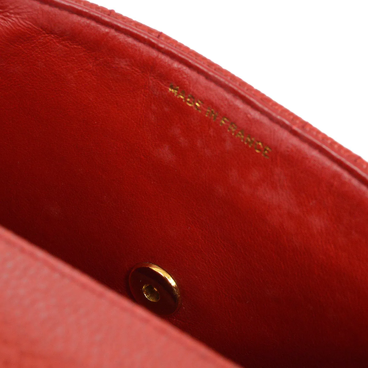 CHANEL 1991-1994 Vertical Classic Square Flap 17 Red Caviar 22112