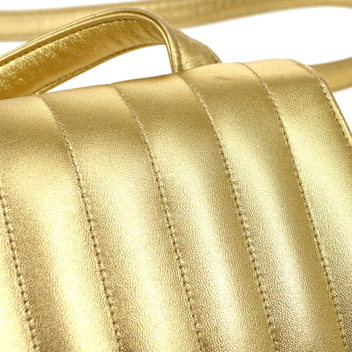 CHANEL 1994-1996 Gold Lambskin Vertical Shoulder Bag WA00398b